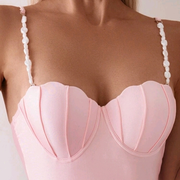 Swim Women's Solid Color Simple Daily Wear One-Piece Camisole Summer - Picture 4 of 5